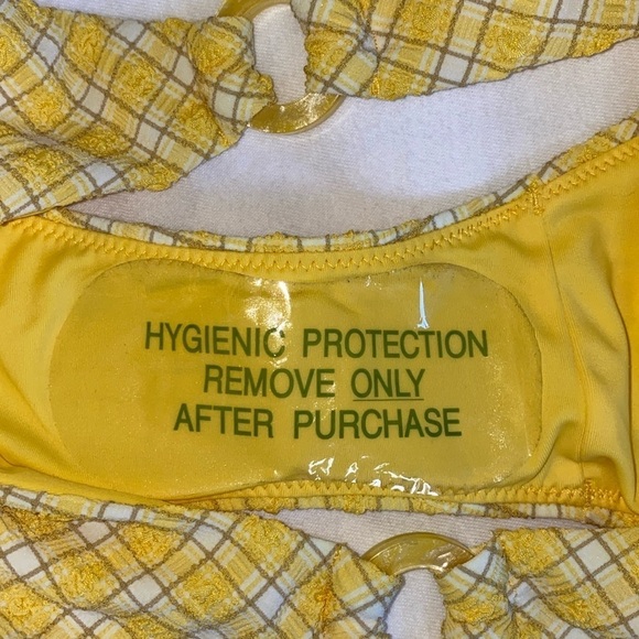 Jonathan Simkhai Francesca Plaid Bikini Gingham Yellow Swim Bottoms NWT - Picture 9 of 10